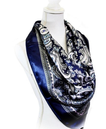 Paisley print silk scarf