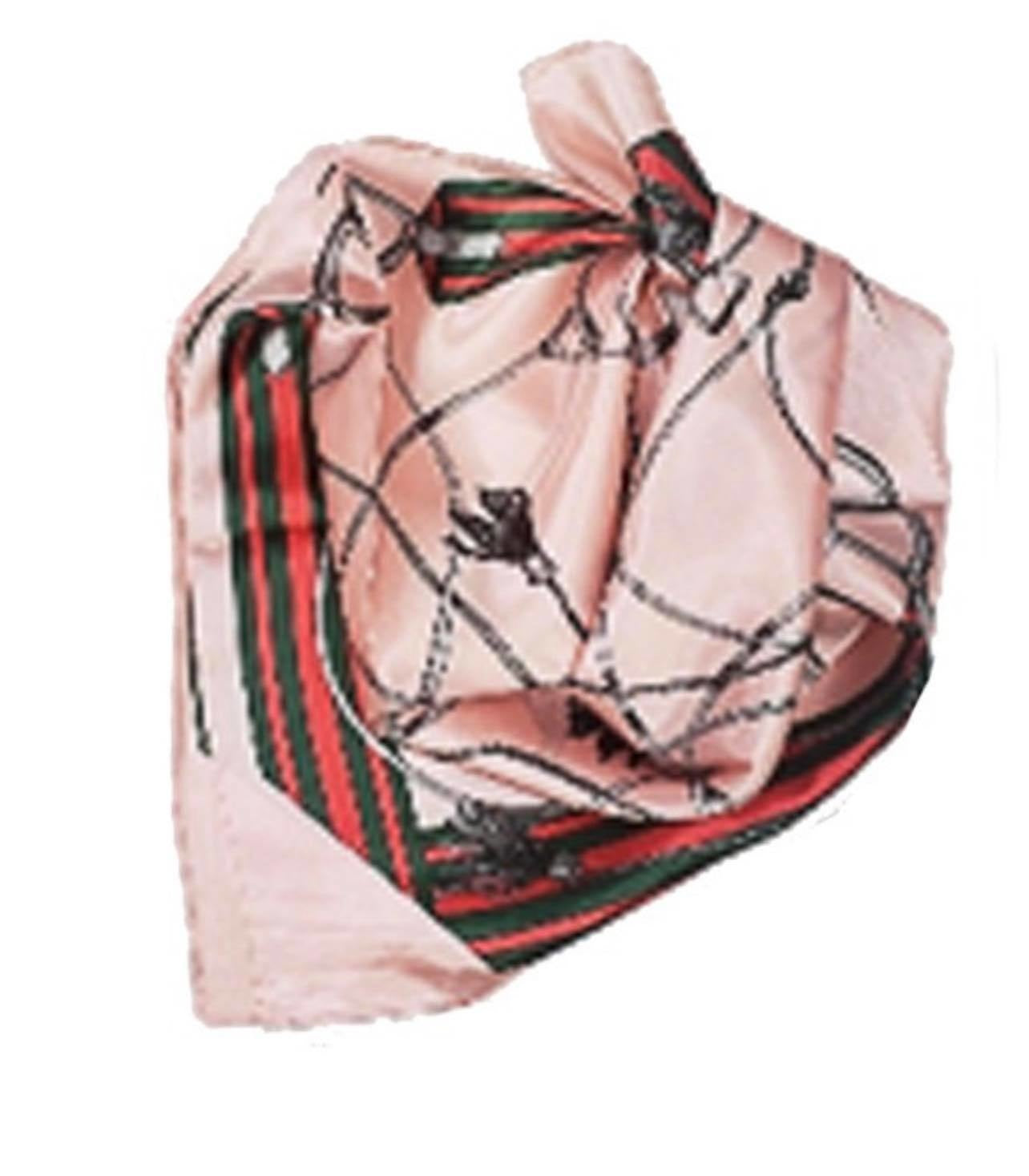 Tassel print silk scarf