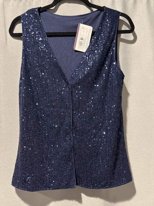 Blue sequin vest