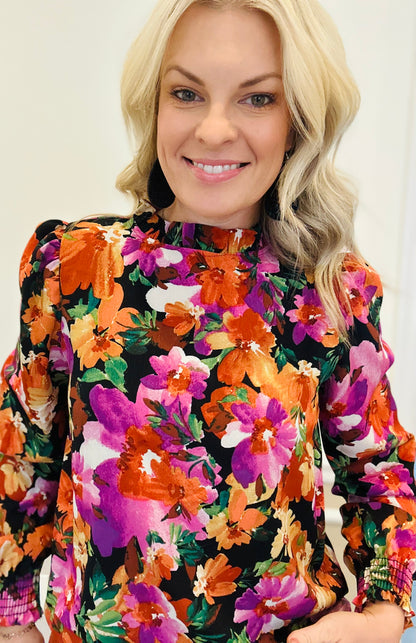 Long sleeve floral blouse