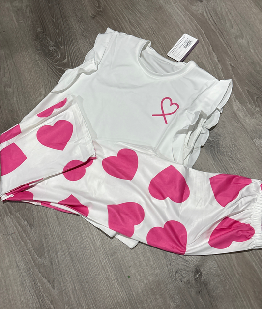 Pink heart pajama set ￼