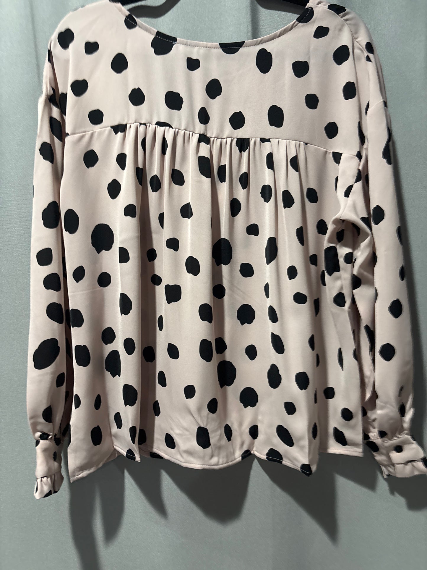 Pink polkadot blouse