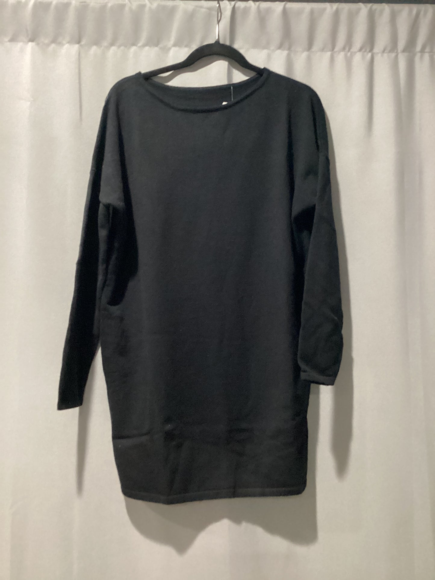 Asymmetric neck batwing mini sweater dress