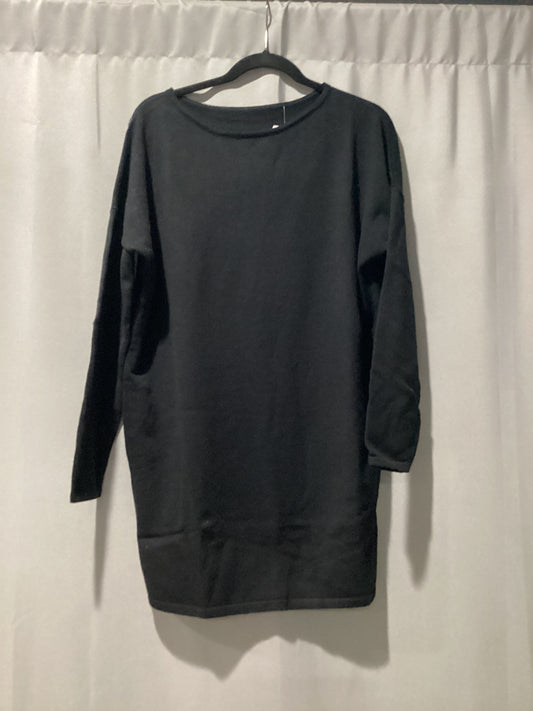 Asymmetric neck batwing mini sweater dress