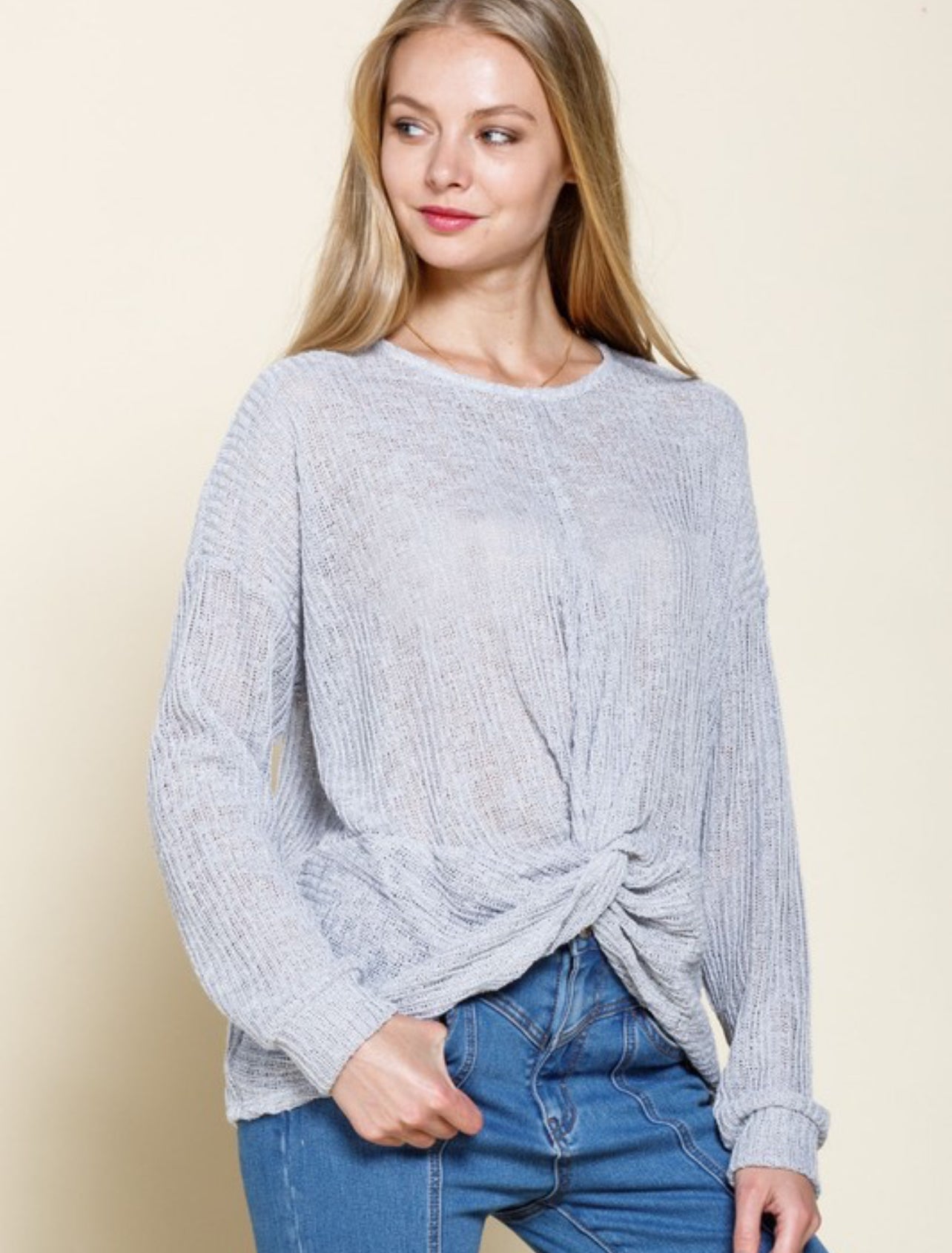 Twisted front knit top