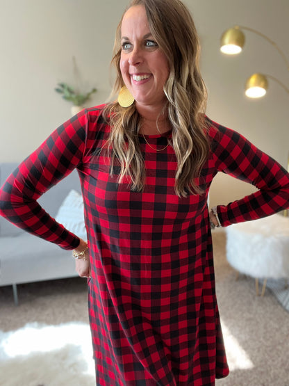 Casual plaid swing dress