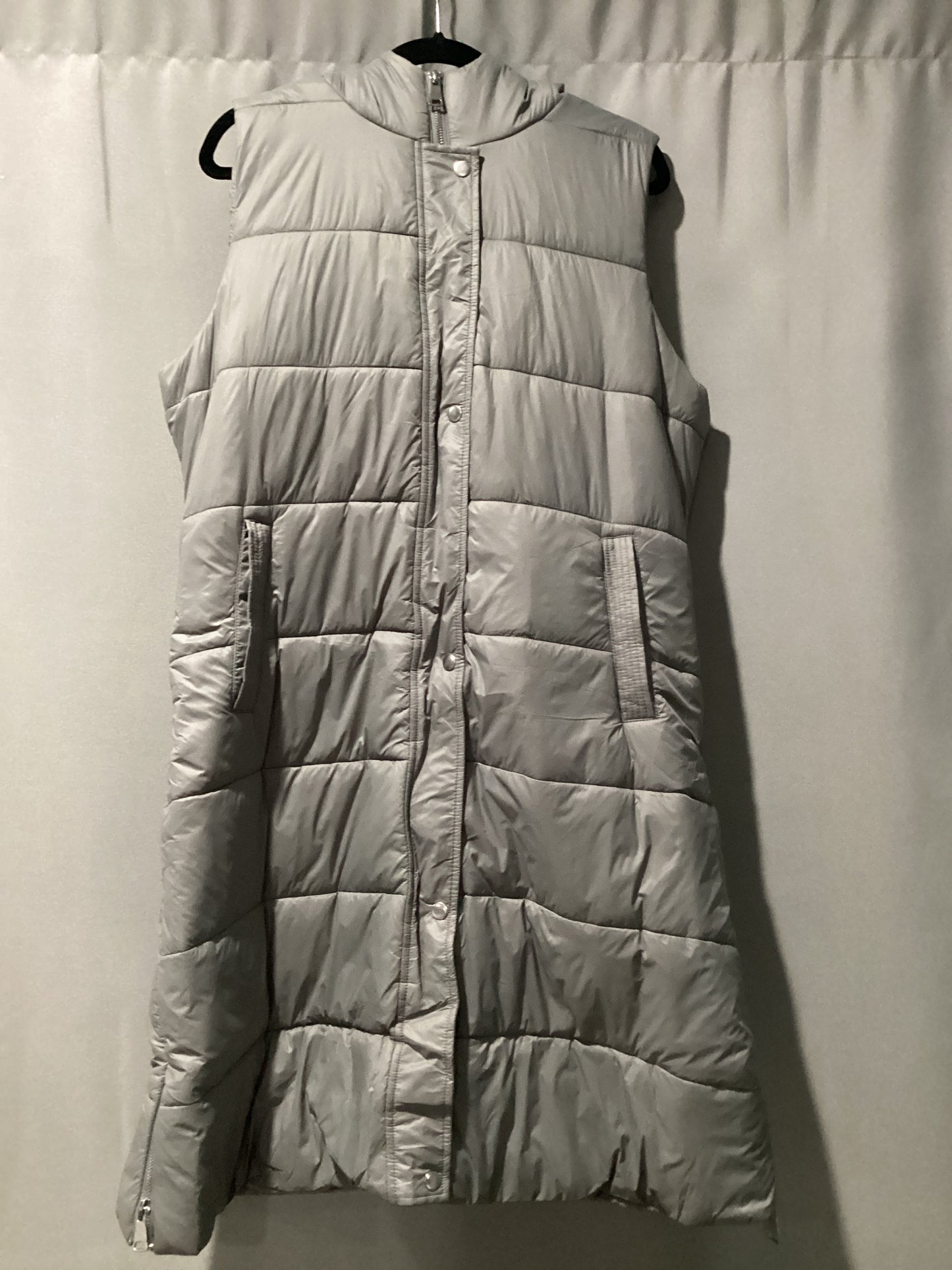 Dark gray hooded quilted vest