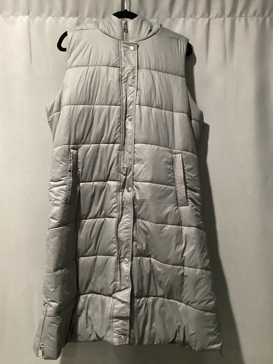 Dark gray hooded quilted vest