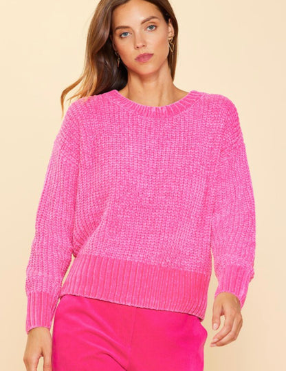 Chenille sweater - Berry pink