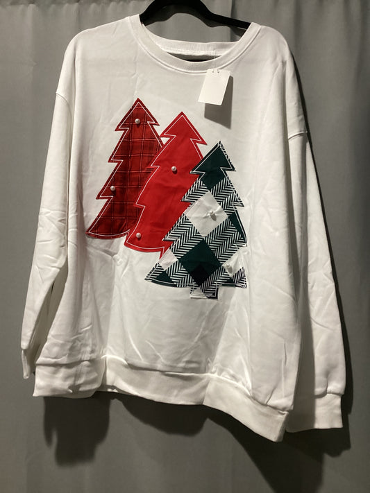 Pearl plaid Christmas tree sweatshirt