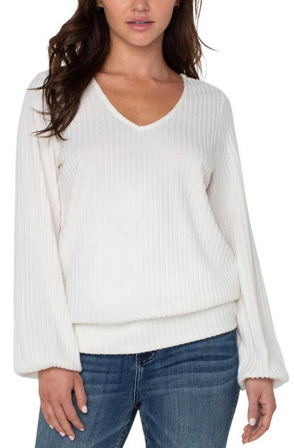 Twist back knit top Liverpool cream