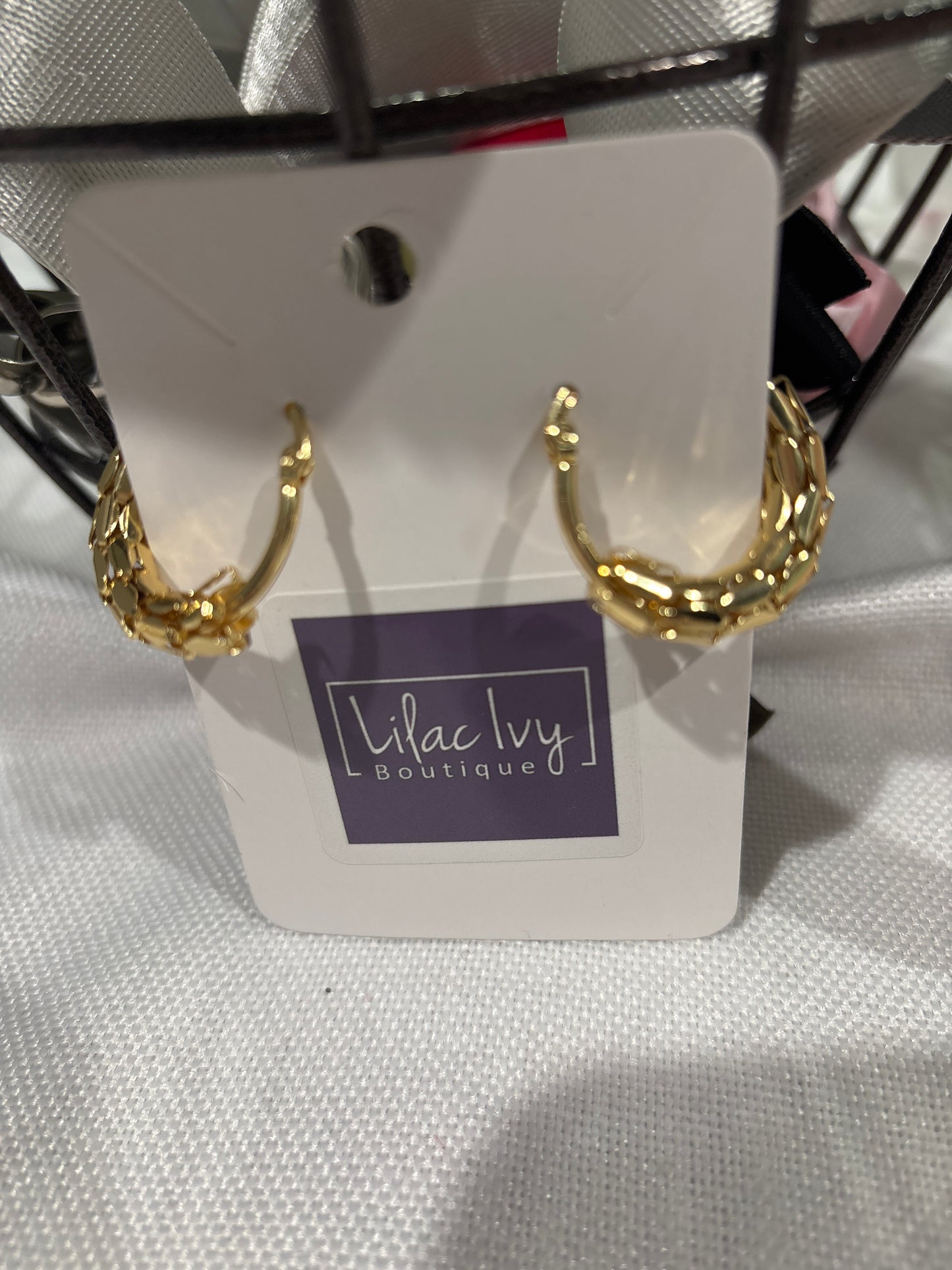 Embellished gold hoops