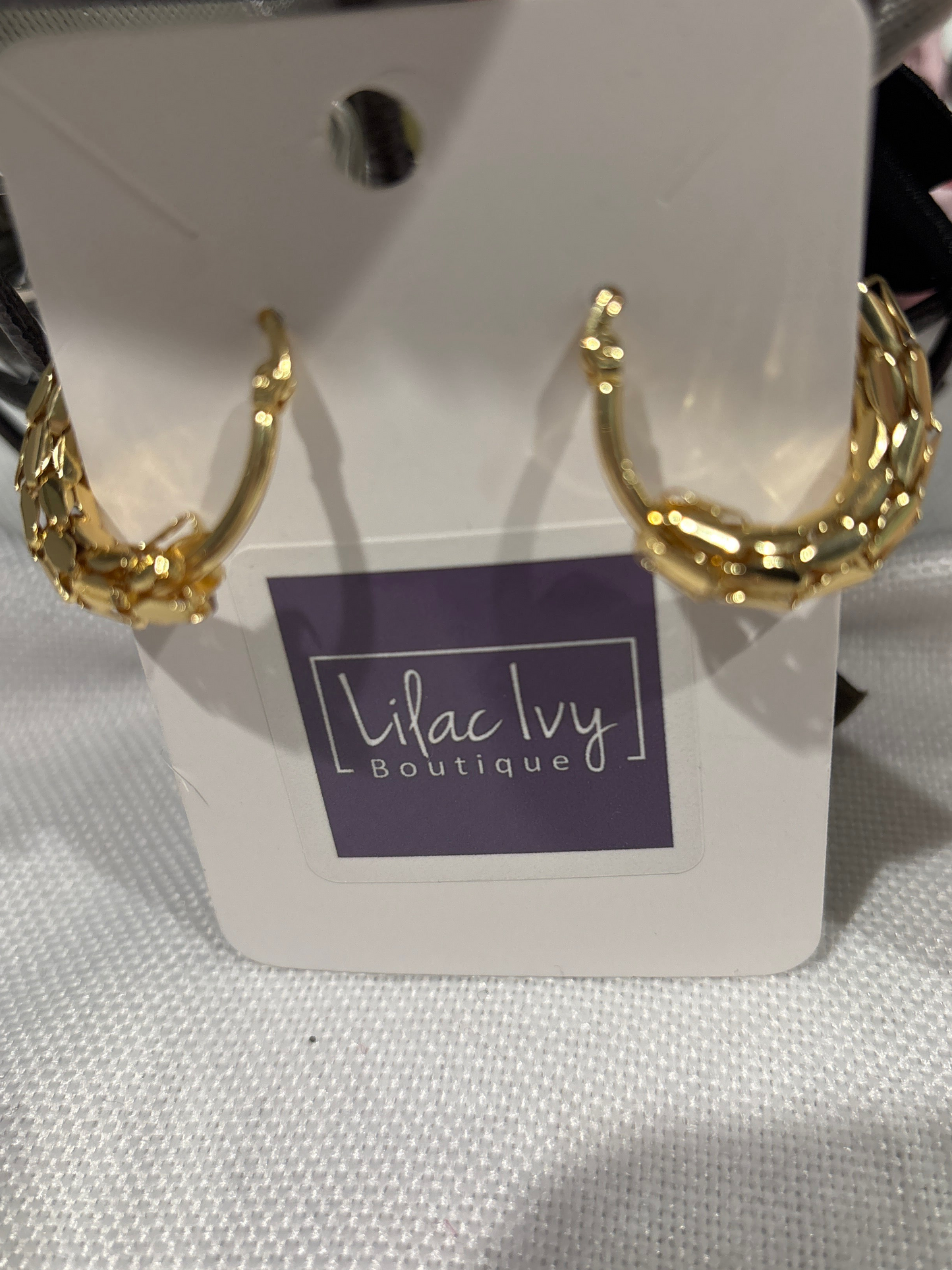 Embellished gold hoops