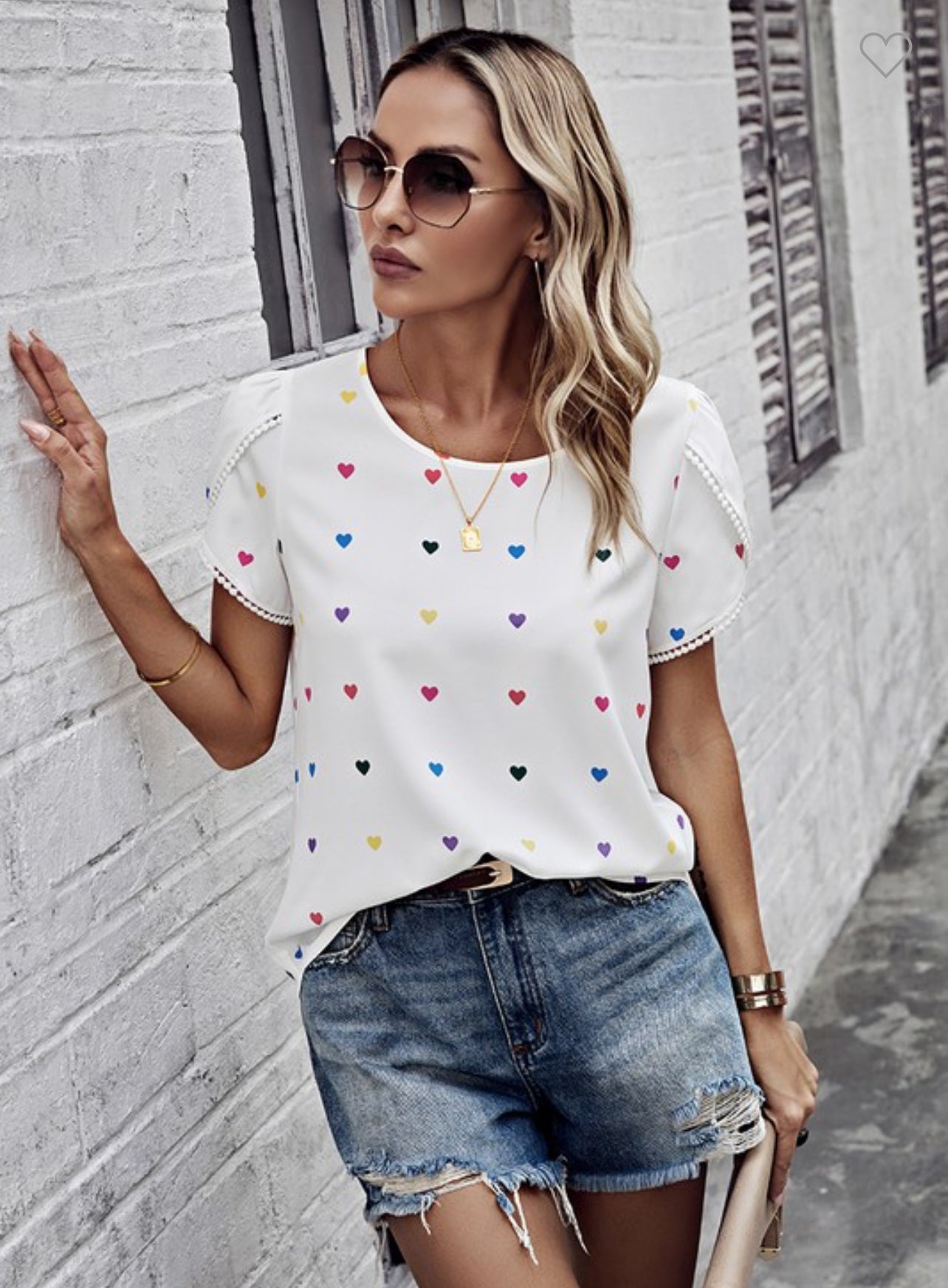 Heart print shirt