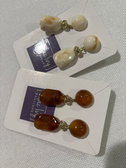 Stone drop earrings