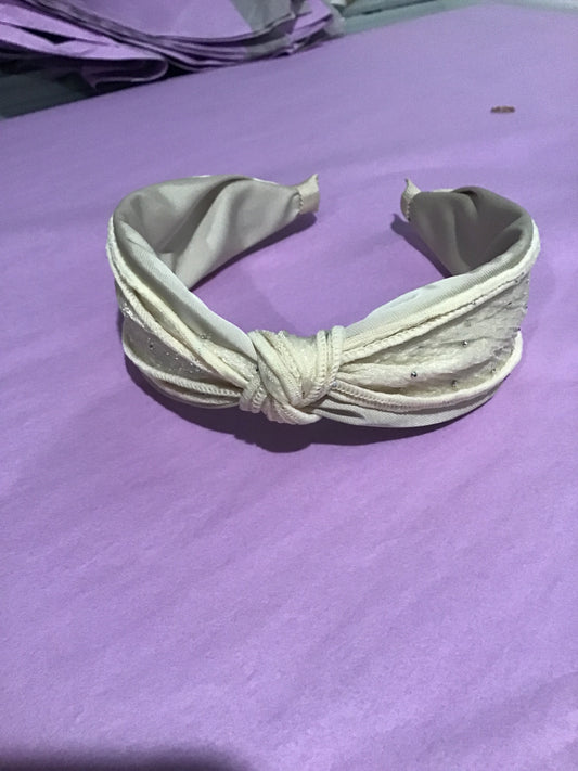 Ivory, stone, studded, wide headband