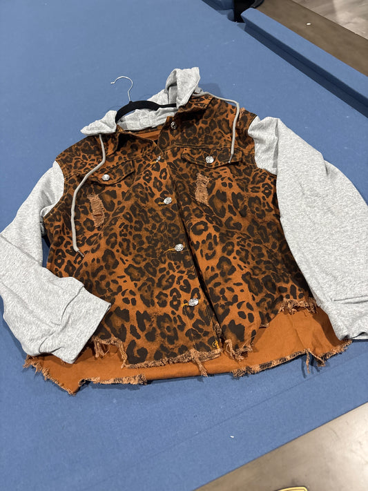 Leopard patchwork jacket