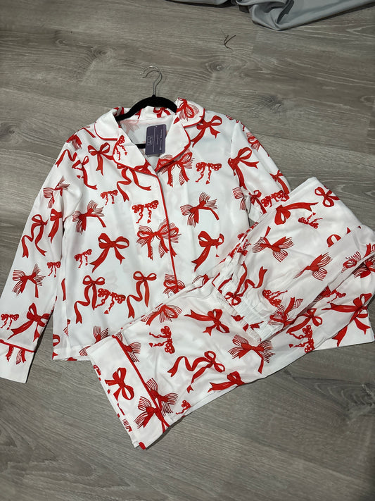 Christmas bow pajamas