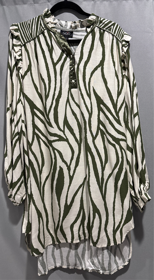 Zebra print pop over shirt dress