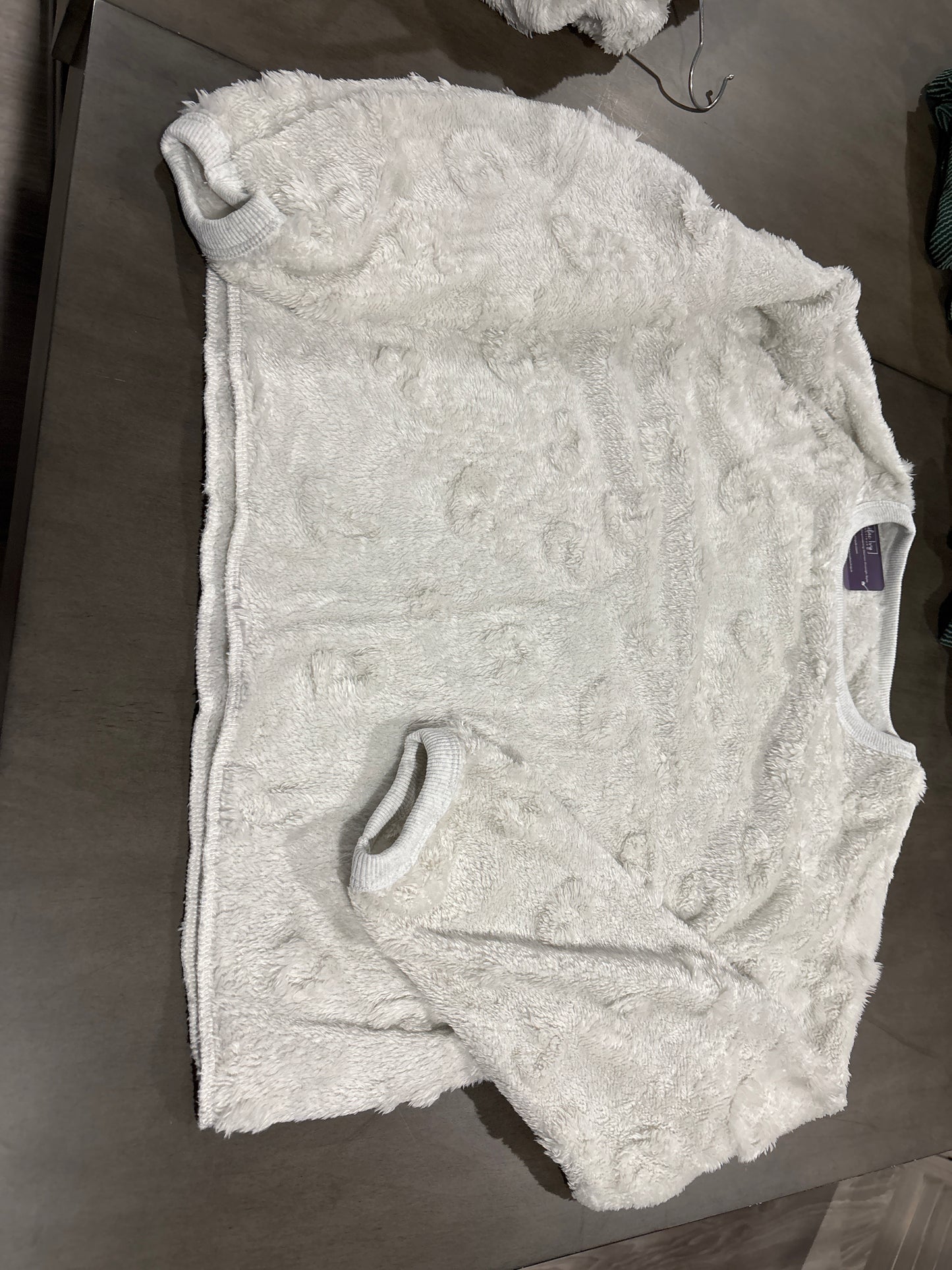 Two piece fuzzy short PJ set