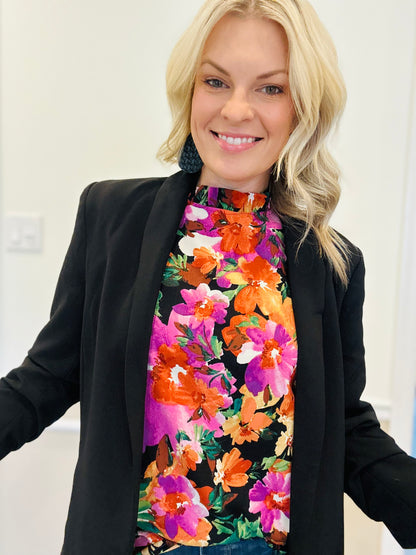 Long sleeve floral blouse