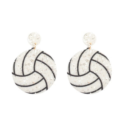 Game day glitter, drop earrings