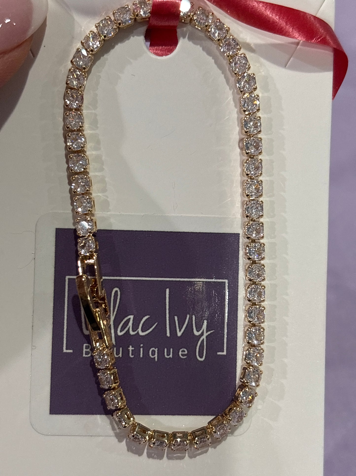 Single strand rhinestone crystal bracelet