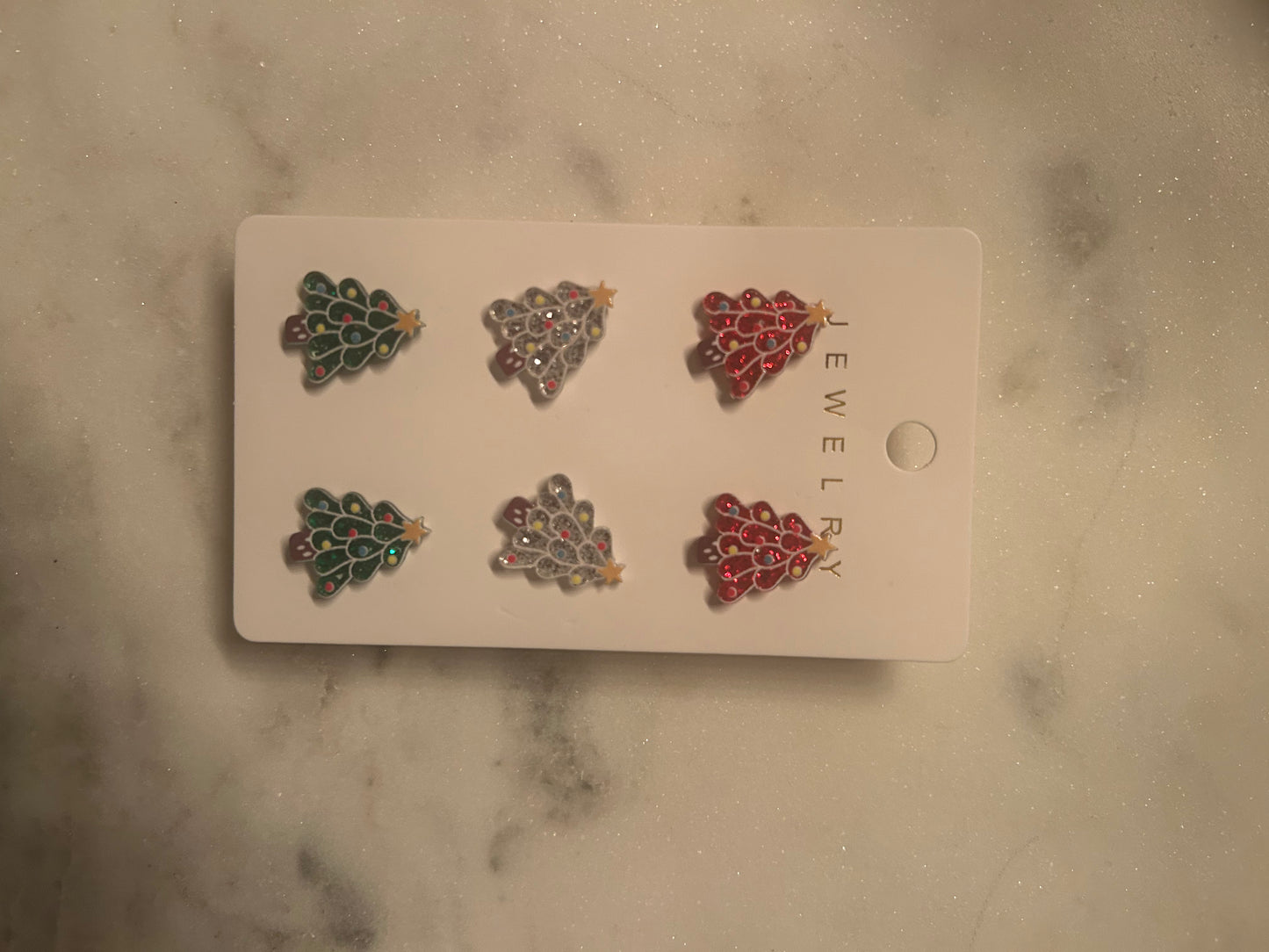 Acrylic Sparkling Tree Earring Set