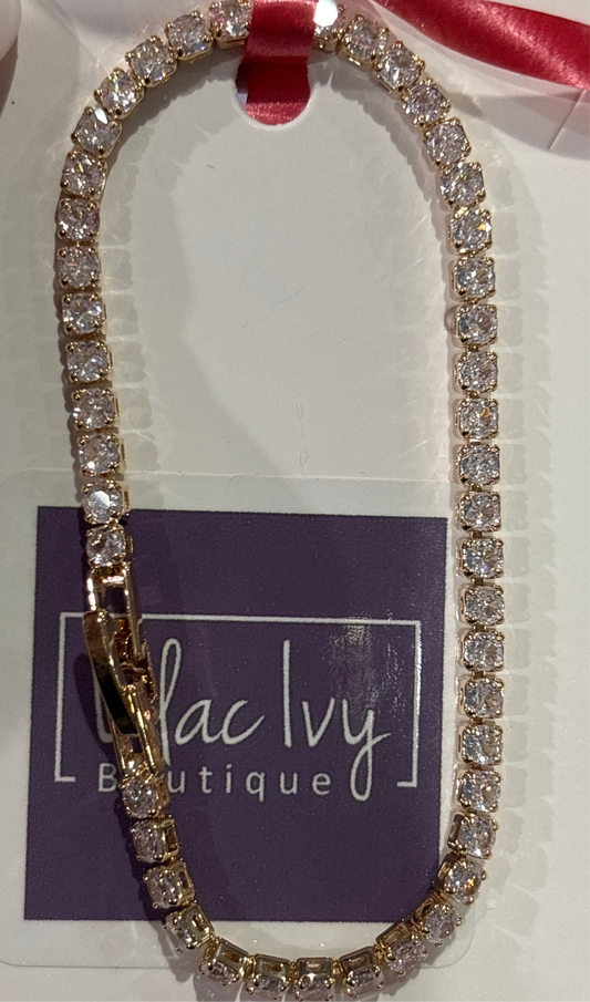 Single strand rhinestone crystal bracelet