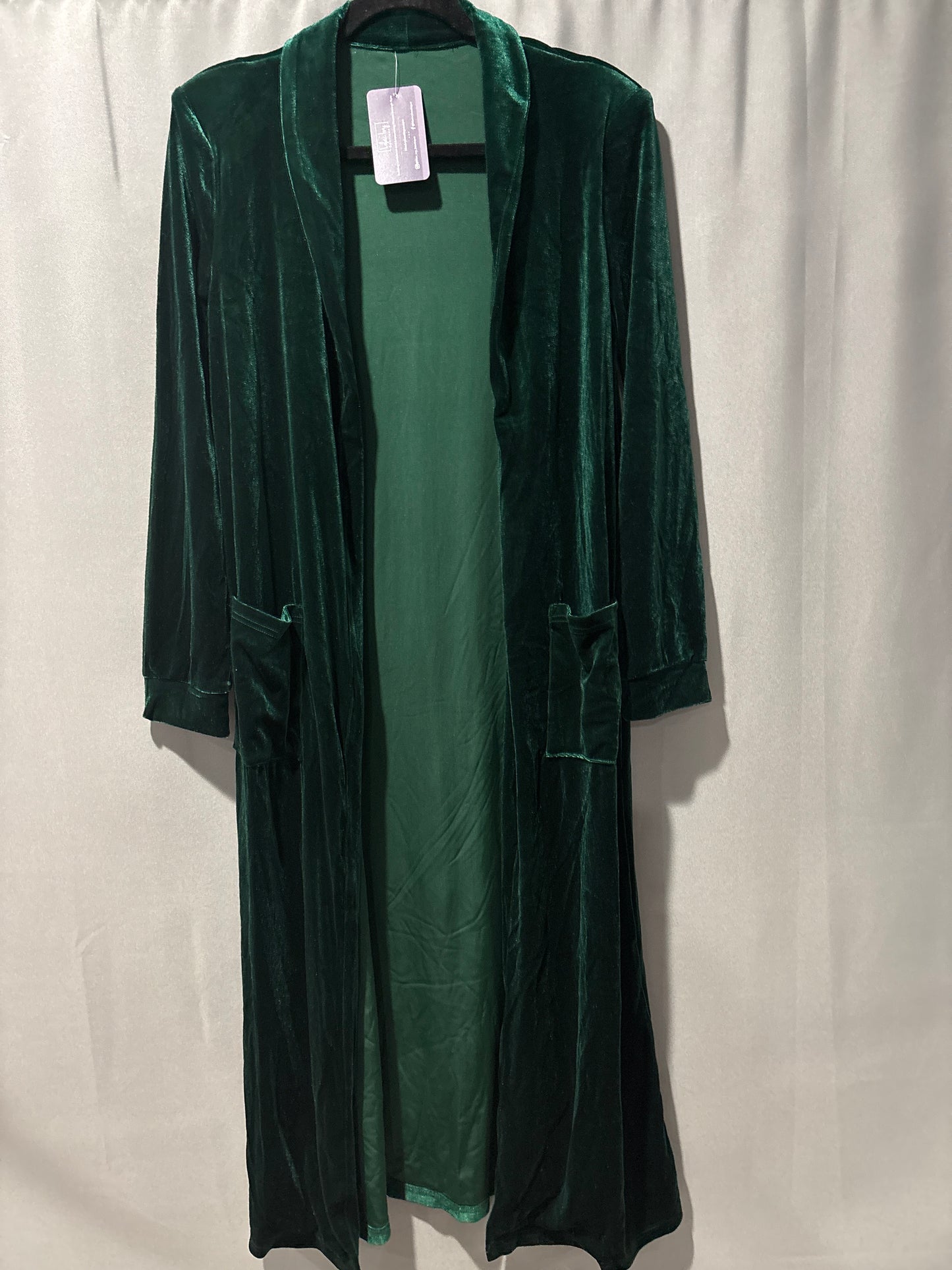 Green velvet duster