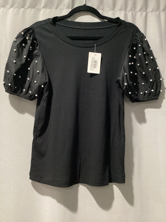 Pearl beaded puff sleeve top