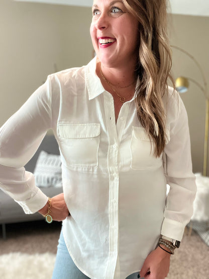 Button front woven blouse liverpool
