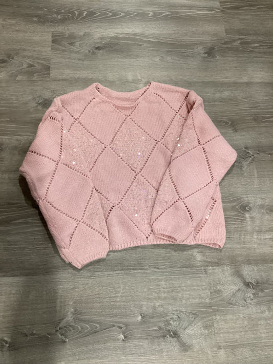 Triangle knit sequin sweater