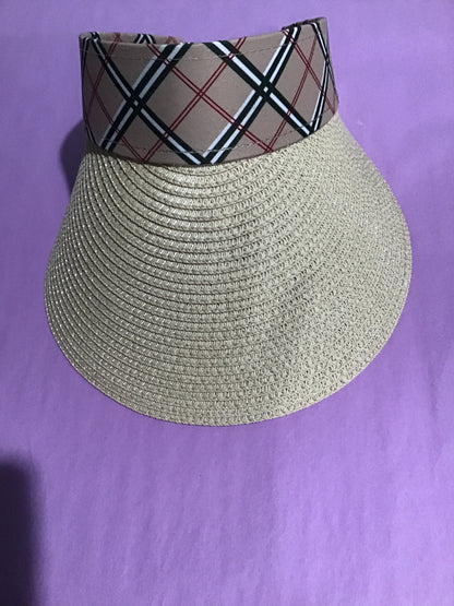 Burberry like straw visor, beige color