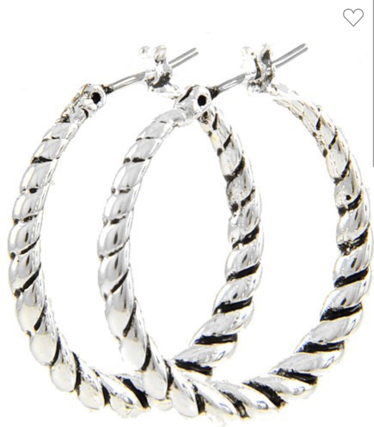 Twist hoop silver earrings