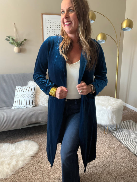 Velvet duster coat