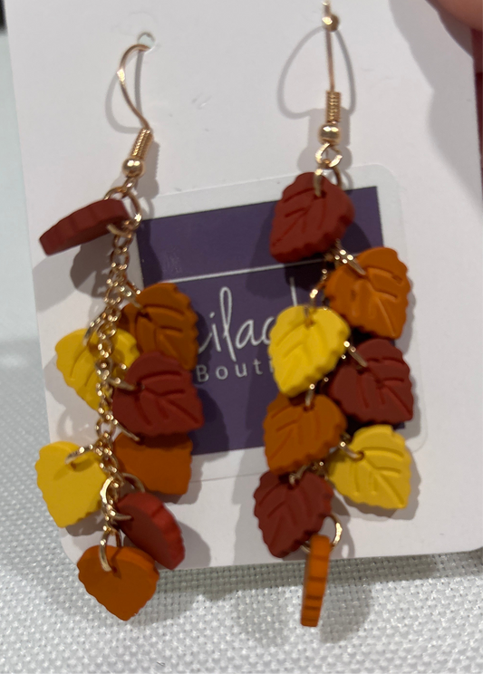 Fall leaf dangle earrings