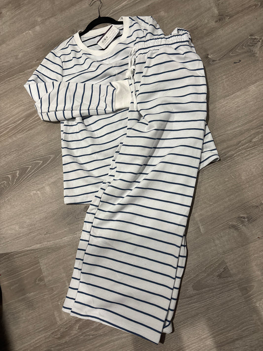 Blue striped leisure set ￼