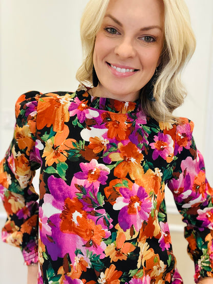 Long sleeve floral blouse