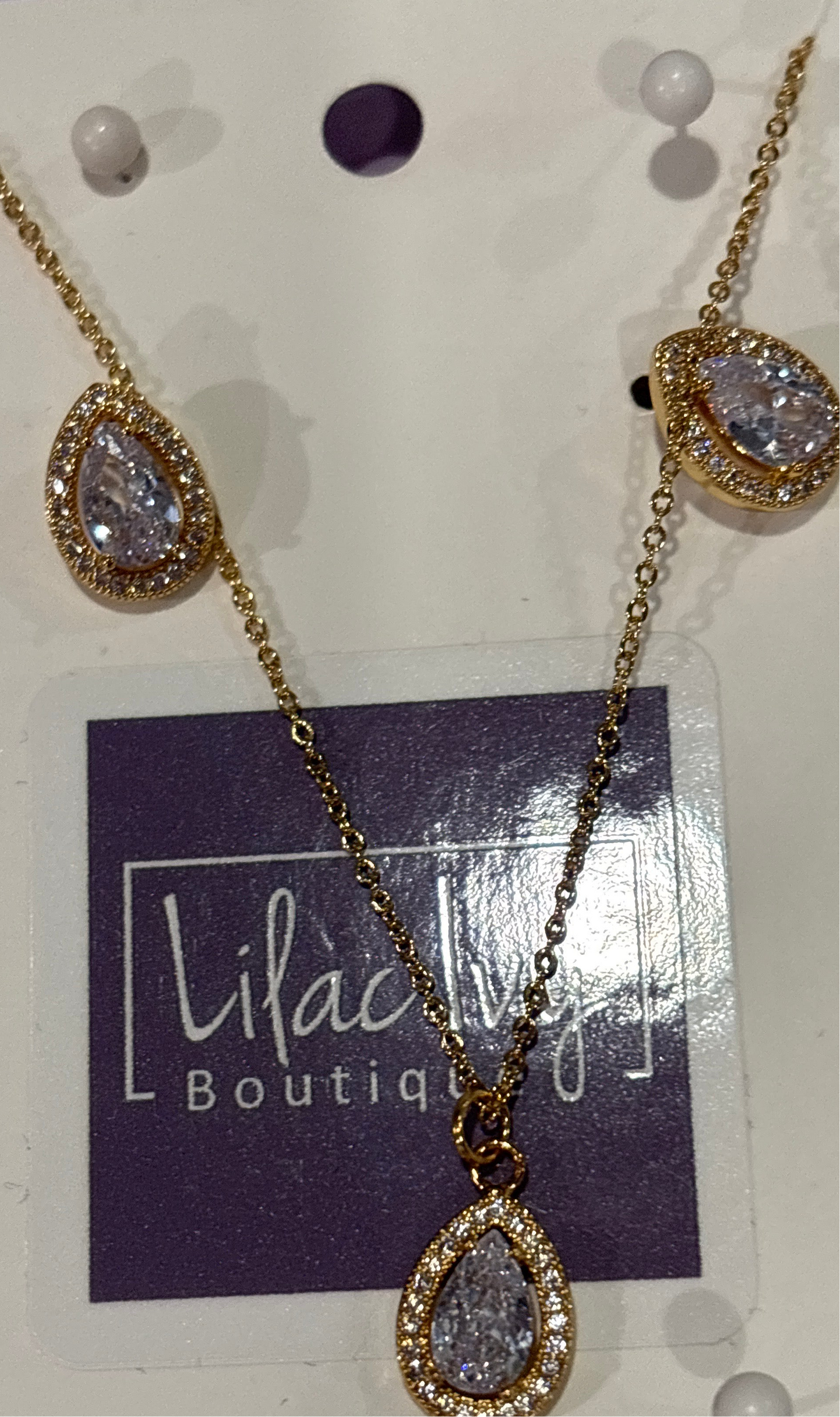 Oval crystal with rhinestones earrings, and necklace