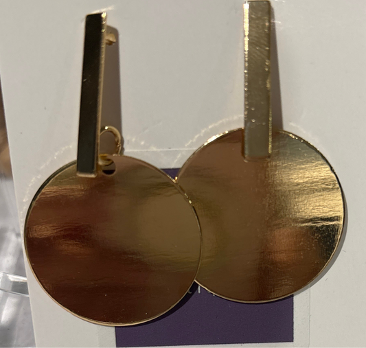 Gold disc earrings