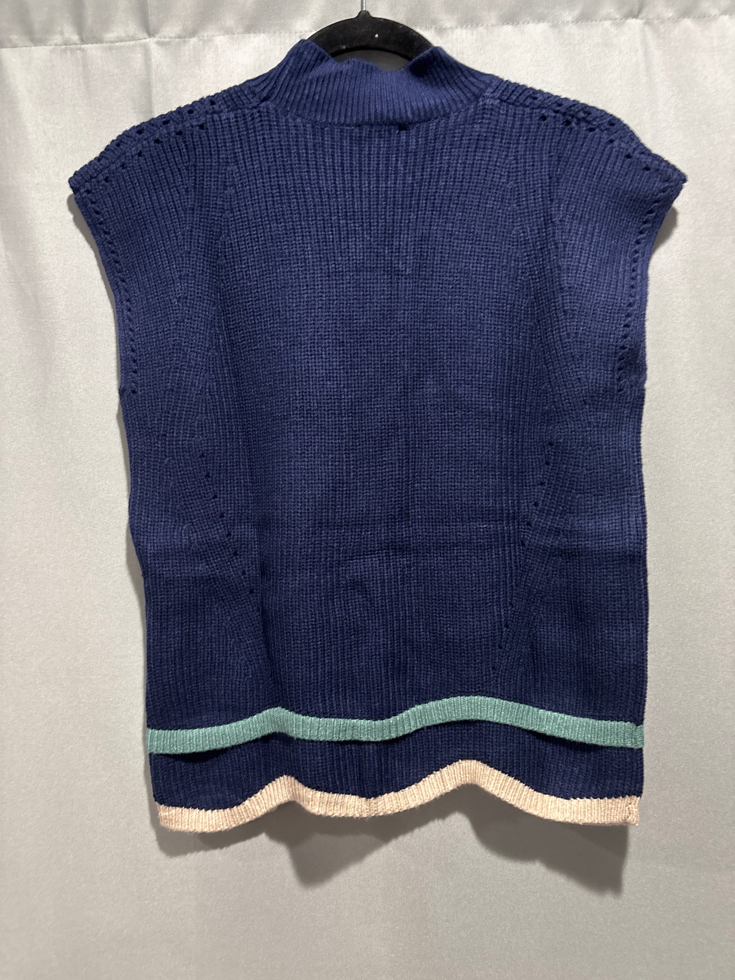 Mock neck knit sweater vest