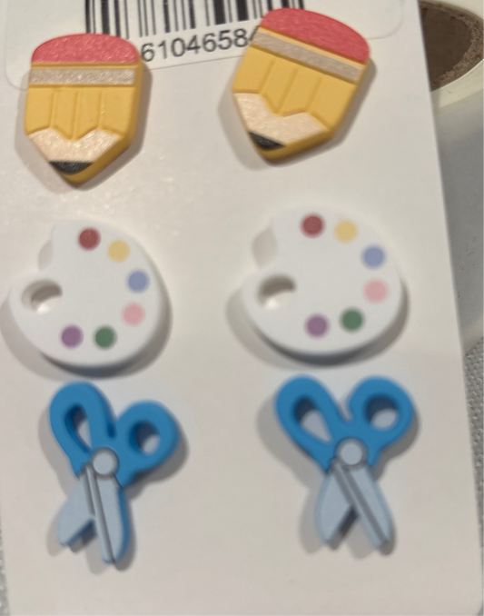 Three pair of art earrings