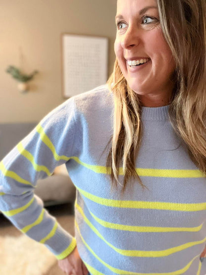 Round neck striped sweater