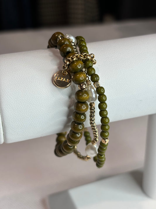 Mixed bead stretch bracelet