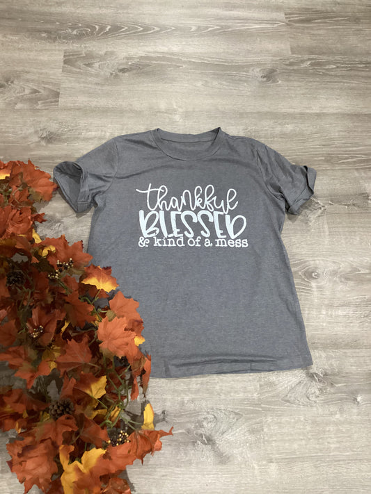 Thankful, blessed and kind of a mess T-shirt