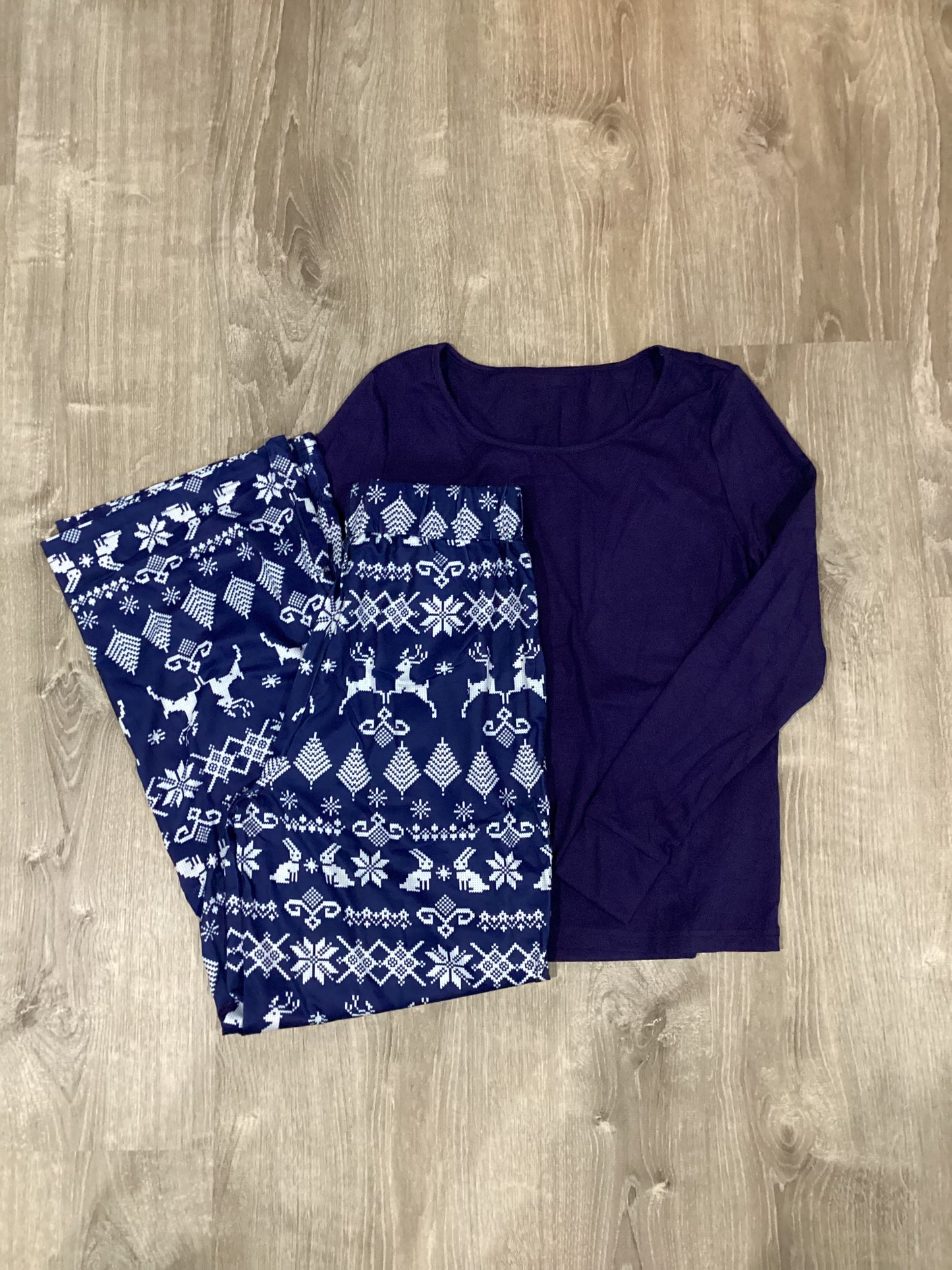 Blue and white Christmas pajamas