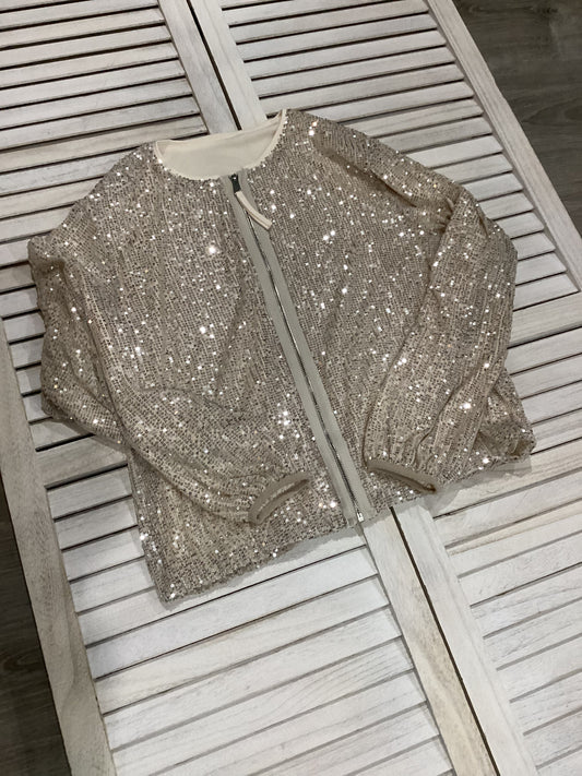 Sequin zip up cardigan
