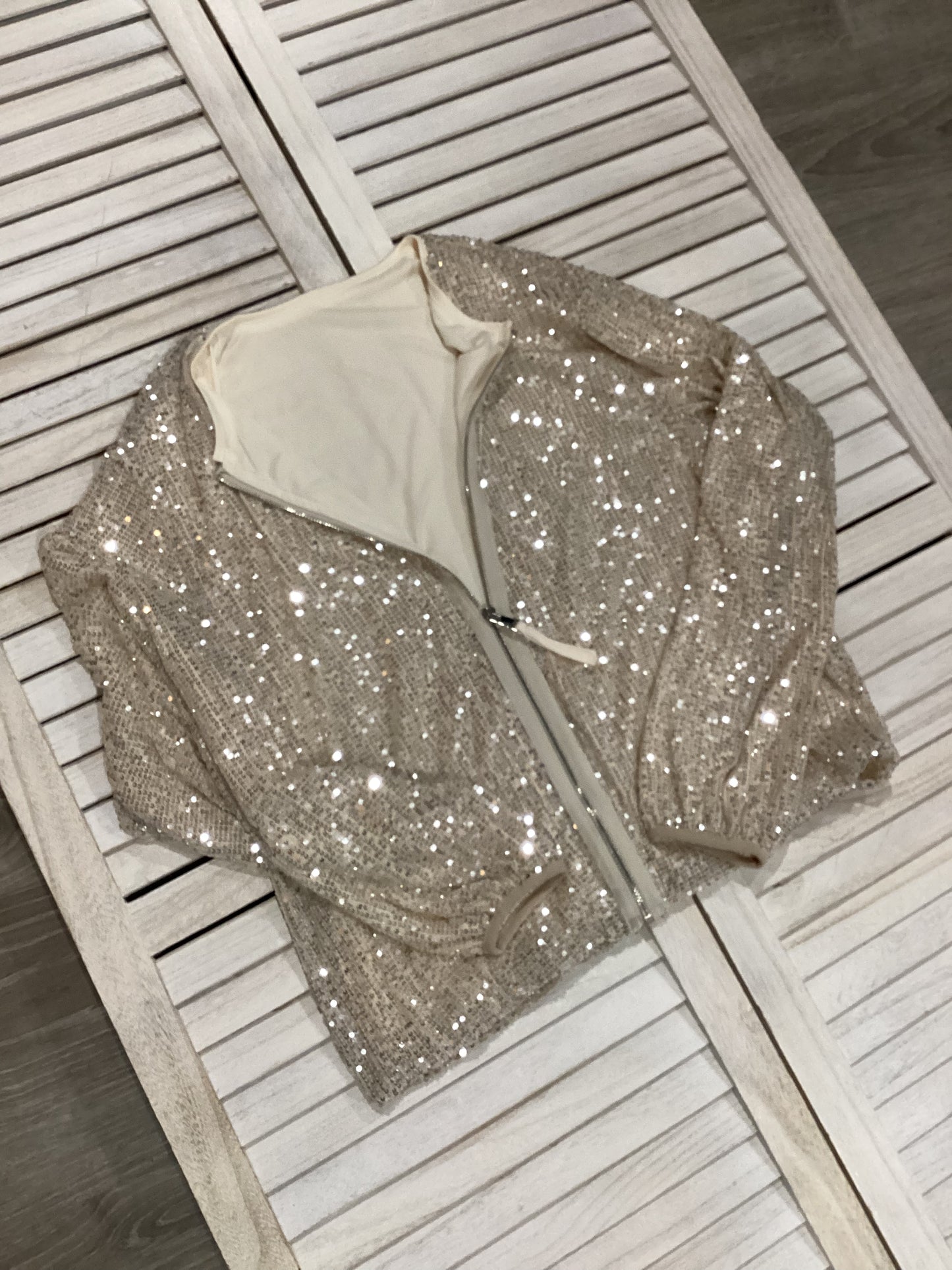 Sequin zip up cardigan