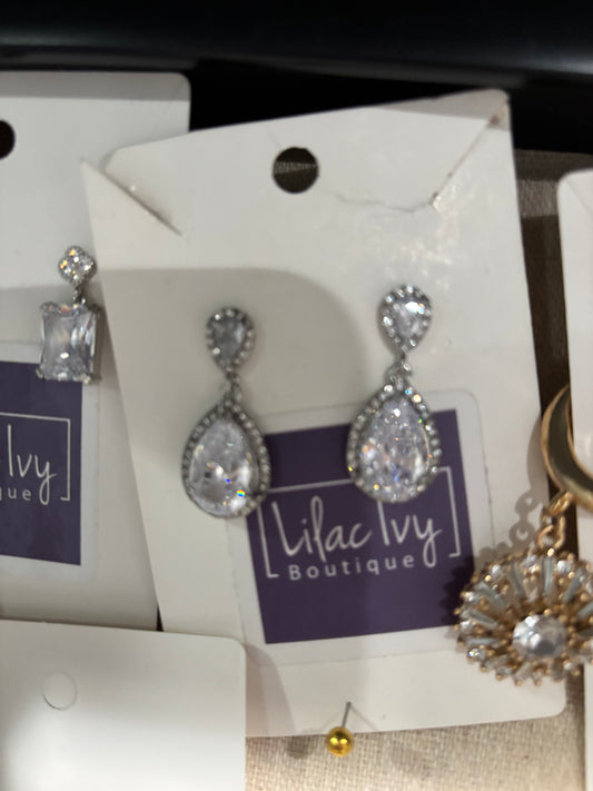 Large crystal drop earrings